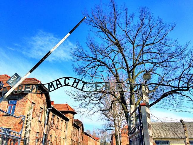 奧斯威辛集中營：勞動帶來自由。Auschwitz concentration camp