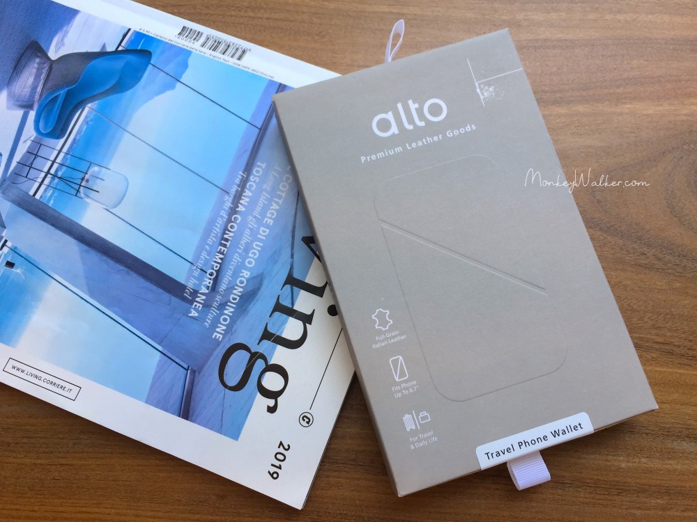 Alto旅行皮革手機收納包，這是一款多功能護照夾，包裝設計也好看。